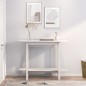 vidaXL Mesa consola de madera maciza de pino blanco 110x40x80 cm vidaXL Mesa consola de madera maciza de pino blanco 110x40x80 cm
