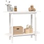 vidaXL Mesa consola de madera maciza de pino blanco 110x40x80 cm vidaXL Mesa consola de madera maciza de pino blanco 110x40x80 cm