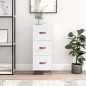 vidaXL Aparador de madera contrachapada blanco brillante 34,5x34x90 cm vidaXL Aparador de madera contrachapada blanco brillante 34,5x34x90 cm