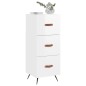 vidaXL Aparador de madera contrachapada blanco brillante 34,5x34x90 cm vidaXL Aparador de madera contrachapada blanco brillante 34,5x34x90 cm