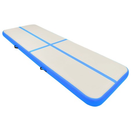vidaXL Esterilla inflable de gimnasia con bomba PVC azul 400x100x20 cm