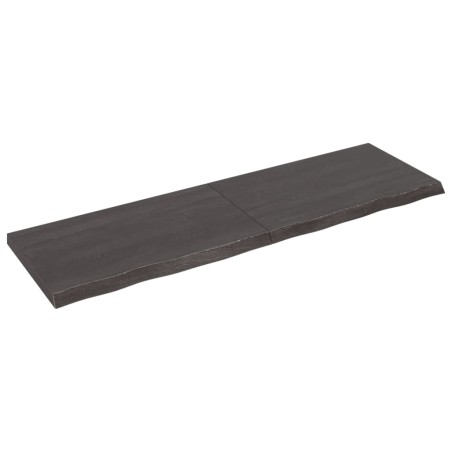 vidaXL Estante pared madera roble tratada marrón oscuro 200x60x(2-6)cm