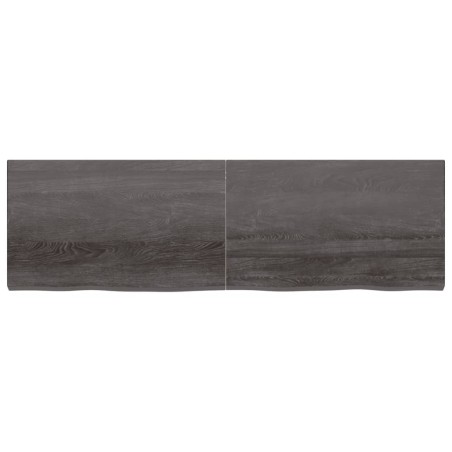vidaXL Estante pared madera roble tratada marrón oscuro 200x60x(2-6)cm