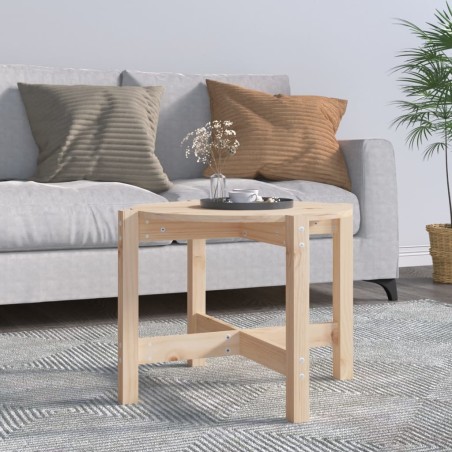 vidaXL Mesa de centro de madera maciza de pino 62,5x45 cm