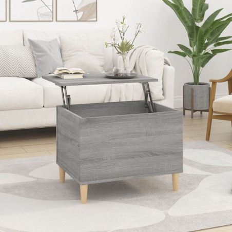 vidaXL Mesa de centro madera contrachapada gris Sonoma 60x44,5x45 cm
