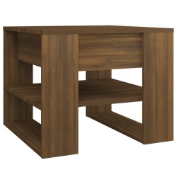 vidaXL Mesa de centro madera contrachapada roble marrón 55,5x55x45 cm