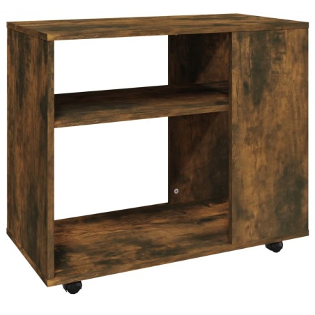 vidaXL Mesa auxiliar madera contrachapada roble ahumado 70x35x55 cm
