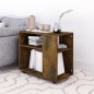 vidaXL Mesa auxiliar madera contrachapada roble ahumado 70x35x55 cm vidaXL Mesa auxiliar madera contrachapada roble ahumado 70x35x55 cm