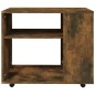 vidaXL Mesa auxiliar madera contrachapada roble ahumado 70x35x55 cm vidaXL Mesa auxiliar madera contrachapada roble ahumado 70x35x55 cm