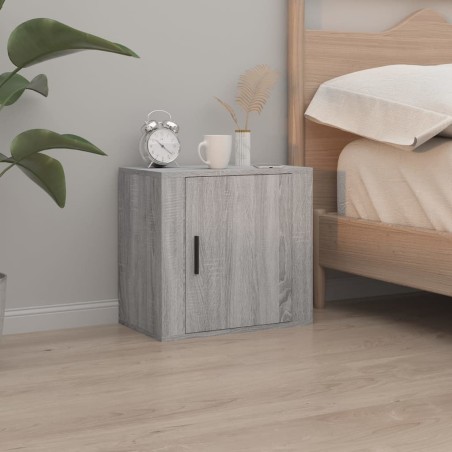 vidaXL Mesita de noche de pared gris Sonoma 50x30x47 cm