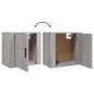 vidaXL Mesita de noche de pared gris Sonoma 50x30x47 cm
