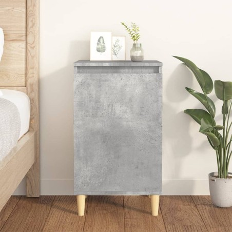 vidaXL Mesita de noche madera contrachapada gris hormigón 40x35x70 cm