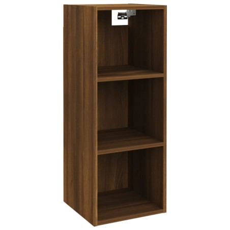 vidaXL Armario pared madera contrachapada marrón roble 34,5x32,5x90 cm