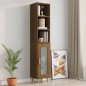 vidaXL Armario pared madera contrachapada marrón roble 34,5x32,5x90 cm