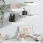 vidaXL Estante flotante de pared 4 uds MDF blanco brillo 23x23,5x3,8cm