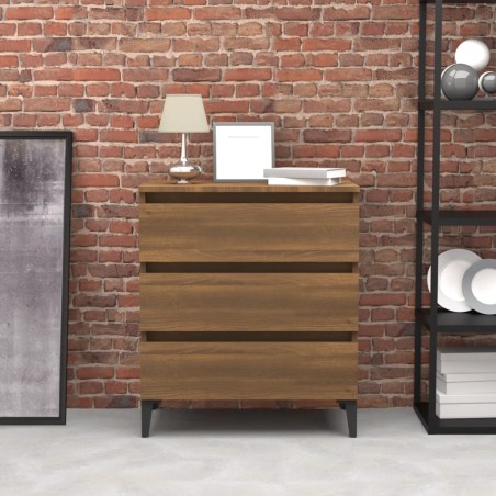  vidaXL Aparador de madera contrachapada roble marrón 60x35x69 cm