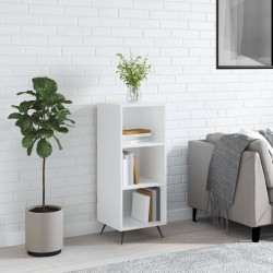 vidaXL Estantería madera de ingeniería blanco brillo 34,5x32,5x90 cm