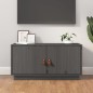 vidaXL Mueble de TV de madera maciza de pino gris 80x34x40 cm
