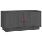 vidaXL Mueble de TV de madera maciza de pino gris 80x34x40 cm