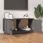 vidaXL Mueble de TV de madera maciza de pino gris 80x34x40 cm