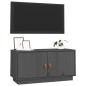 vidaXL Mueble de TV de madera maciza de pino gris 80x34x40 cm