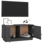 vidaXL Mueble de TV de madera maciza de pino gris 80x34x40 cm
