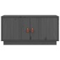 vidaXL Mueble de TV de madera maciza de pino gris 80x34x40 cm