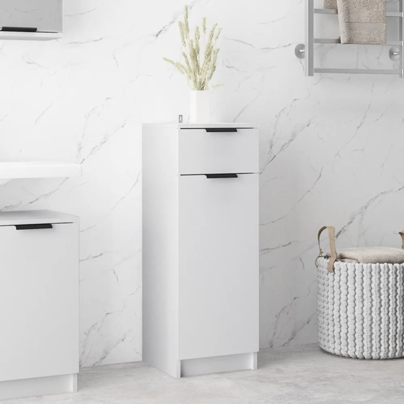 vidaXL Armario de baño madera contrachapada blanco 32x34x90 cm vidaXL Armario de baño madera contrachapada blanco 32x34x90 cm