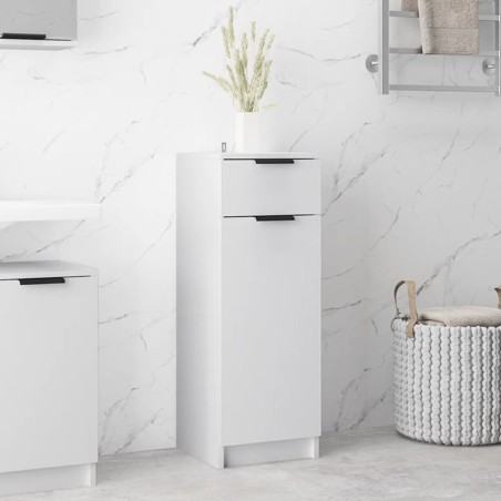 vidaXL Armario de baño madera contrachapada blanco 32x34x90 cm