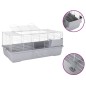 vidaXL Jaula de animales pequeños polipropileno metal gris 100x53x46cm vidaXL Jaula de animales pequeños polipropileno metal gris 100x53x46cm