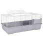 vidaXL Jaula de animales pequeños polipropileno metal gris 100x53x46cm vidaXL Jaula de animales pequeños polipropileno metal gris 100x53x46cm