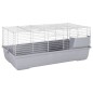 vidaXL Jaula de animales pequeños polipropileno metal gris 100x53x46cm vidaXL Jaula de animales pequeños polipropileno metal gris 100x53x46cm