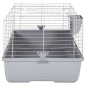 vidaXL Jaula de animales pequeños polipropileno metal gris 100x53x46cm vidaXL Jaula de animales pequeños polipropileno metal gris 100x53x46cm