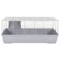vidaXL Jaula de animales pequeños polipropileno metal gris 100x53x46cm vidaXL Jaula de animales pequeños polipropileno metal gris 100x53x46cm