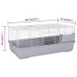 vidaXL Jaula de animales pequeños polipropileno metal gris 100x53x46cm vidaXL Jaula de animales pequeños polipropileno metal gris 100x53x46cm