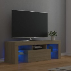 vidaXL Mueble de TV con luces LED roble Sonoma 120x35x40 cm