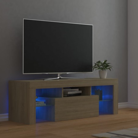vidaXL Mueble de TV con luces LED roble Sonoma 120x35x40 cm