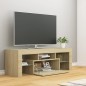 vidaXL Mueble de TV con luces LED roble Sonoma 120x35x40 cm