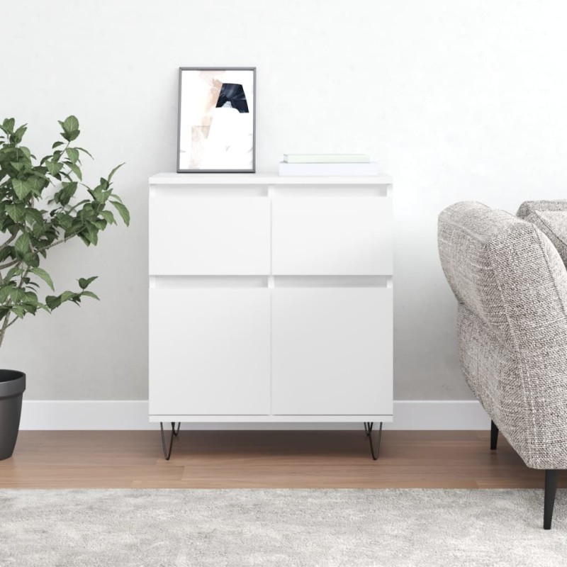 vidaXL Aparador de madera contrachapada blanco 60x35x70 cm vidaXL Aparador de madera contrachapada blanco 60x35x70 cm