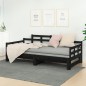 vidaXL Sofá cama extraíble madera maciza de pino negro 2x(80x200) cm vidaXL Sofá cama extraíble madera maciza de pino negro 2x(80x200) cm