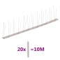 vidaXL Set de 20 hileras pinchos contra pájaros y palomas 2 filas 10 m vidaXL Set de 20 hileras pinchos contra pájaros y palomas 2 filas 10 m