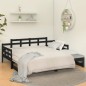 vidaXL Sofá cama extraíble madera maciza de pino negro 2x(80x200) cm vidaXL Sofá cama extraíble madera maciza de pino negro 2x(80x200) cm