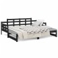vidaXL Sofá cama extraíble madera maciza de pino negro 2x(80x200) cm vidaXL Sofá cama extraíble madera maciza de pino negro 2x(80x200) cm