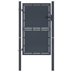 vidaXL Puerta de jardín de acero gris antracita 100x200 cm