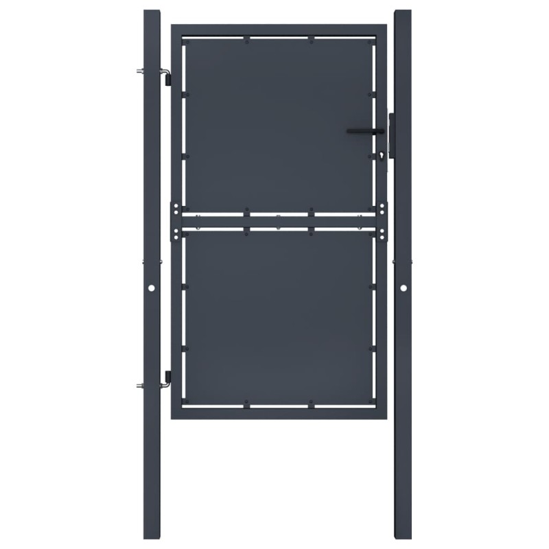 vidaXL Puerta de jardín de acero gris antracita 100x200 cm