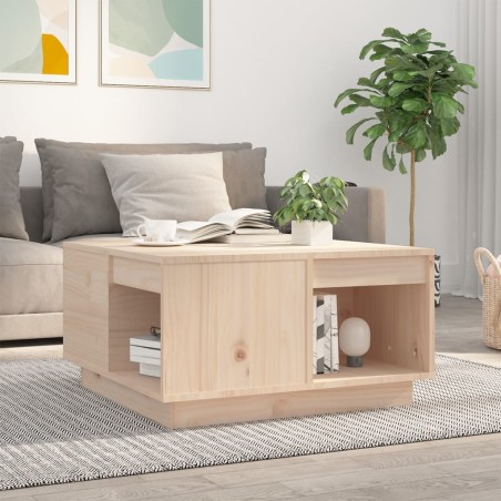 vidaXL Mesa de centro madera maciza de pino 60x61x32,5 cm