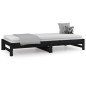 vidaXL Sofá cama extraíble madera maciza de pino negro 2x(90x190) cm vidaXL Sofá cama extraíble madera maciza de pino negro 2x(90x190) cm