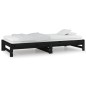 vidaXL Sofá cama extraíble madera maciza de pino negro 2x(90x190) cm vidaXL Sofá cama extraíble madera maciza de pino negro 2x(90x190) cm