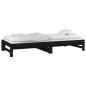 vidaXL Sofá cama extraíble madera maciza de pino negro 2x(90x190) cm vidaXL Sofá cama extraíble madera maciza de pino negro 2x(90x190) cm