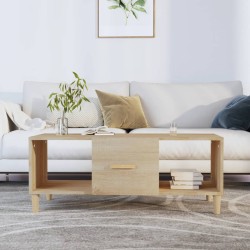 vidaXL Mesa de centro madera contrachapada roble Sonoma 102x50x40 cm